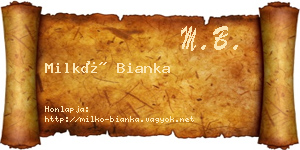 Milkó Bianka névjegykártya
